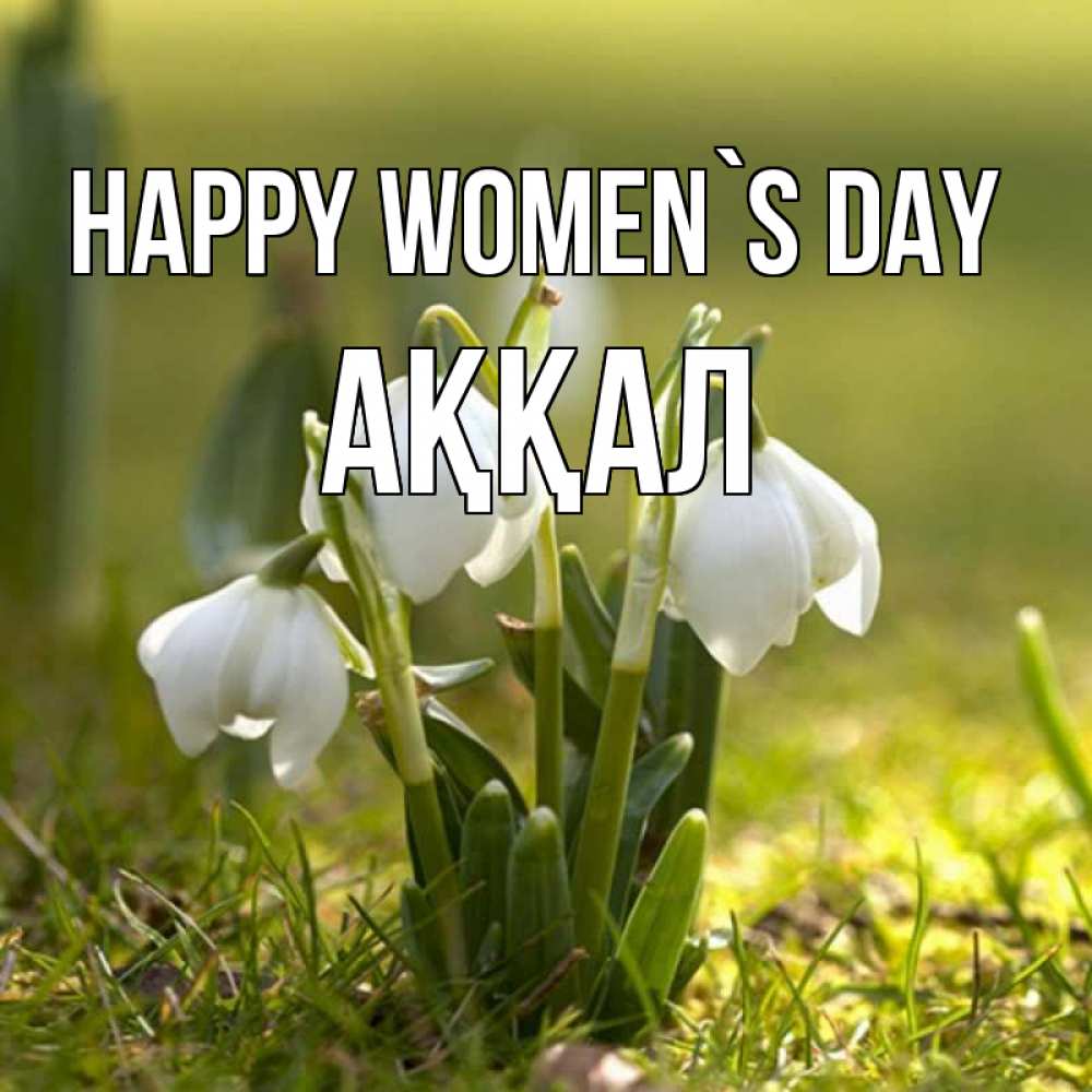 Greetings card с именем, Аққал happy women`s day ранние цветы 2 Greetings with text for free download 